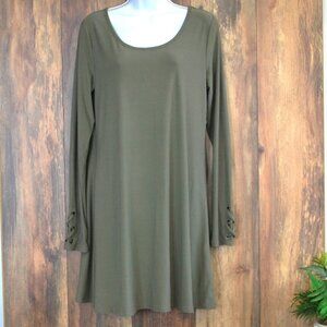 Mudd NEW Army Green Long Sleeve Pullover Dress L